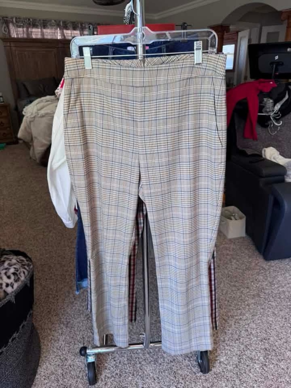 Cabi plaid Dress Pants - Neutral Tones